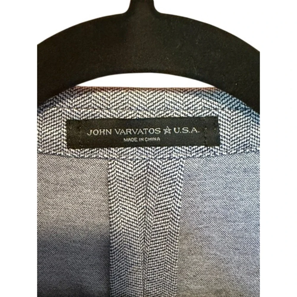 John Varvatos USA Varick Blazer 42R Light Blue Herringbone Two Button Jacket NEW